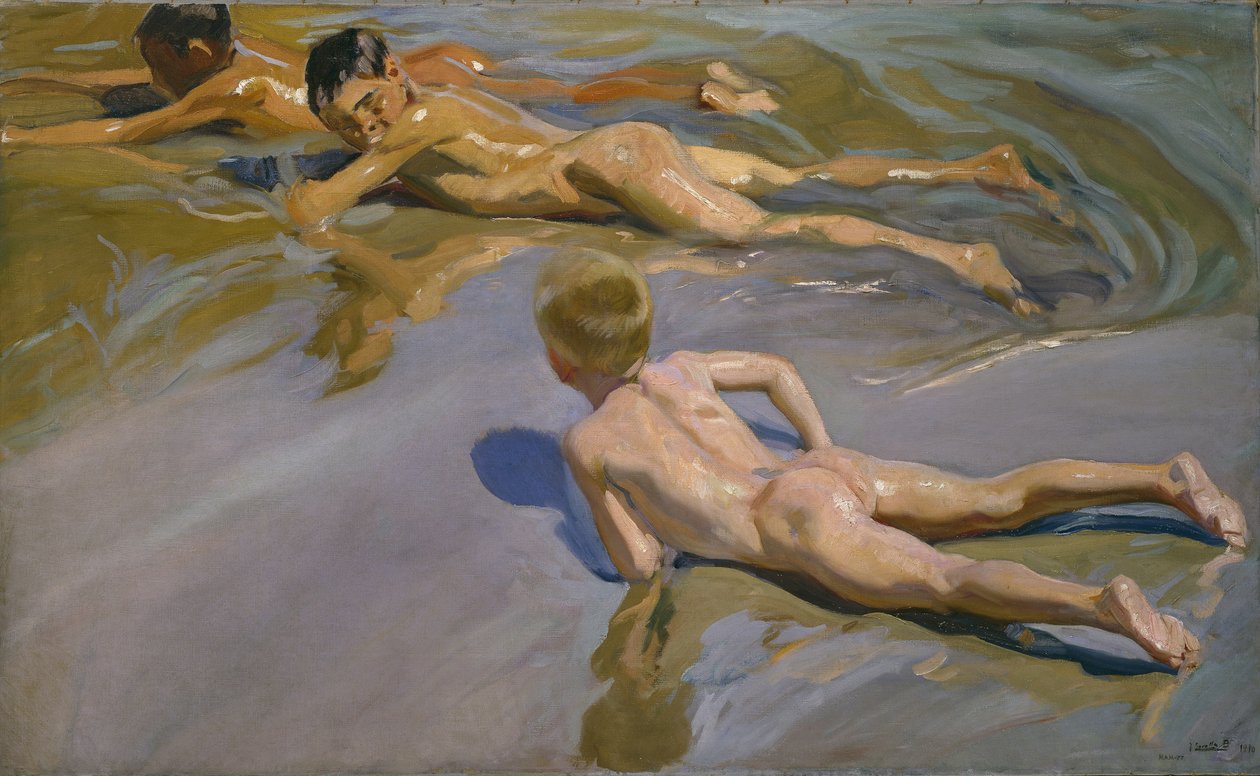 Gutter på stranden, 1909 av Joaquín Sorolla