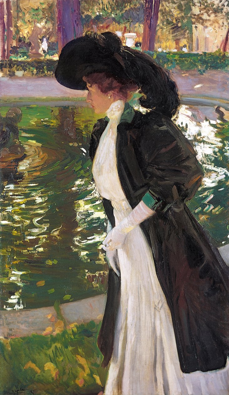 Clotilde rusler i hagene i La Granja, 1907. av Joaquín Sorolla