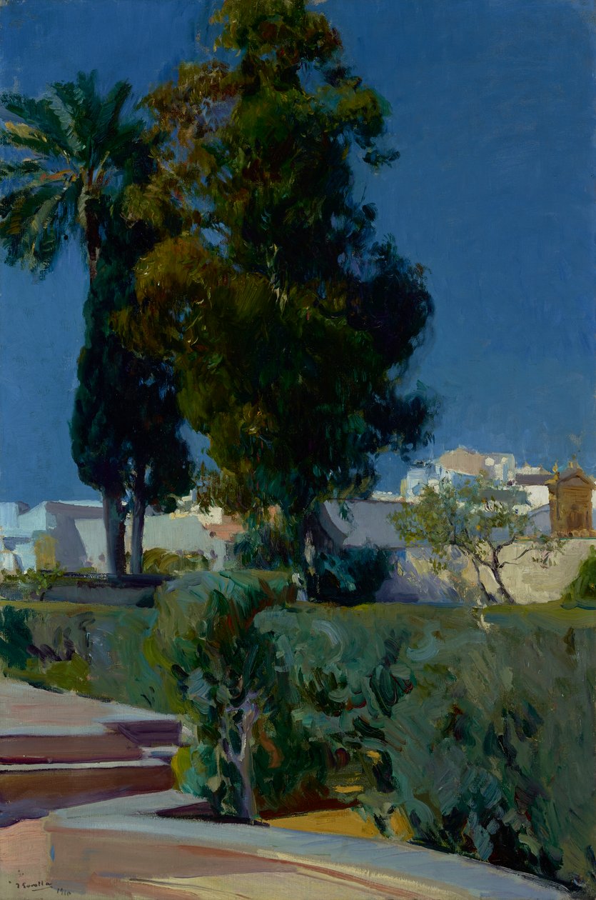 Hjørnet av hagen, Alcazar, Sevilla, 1910 av Joaquín Sorolla
