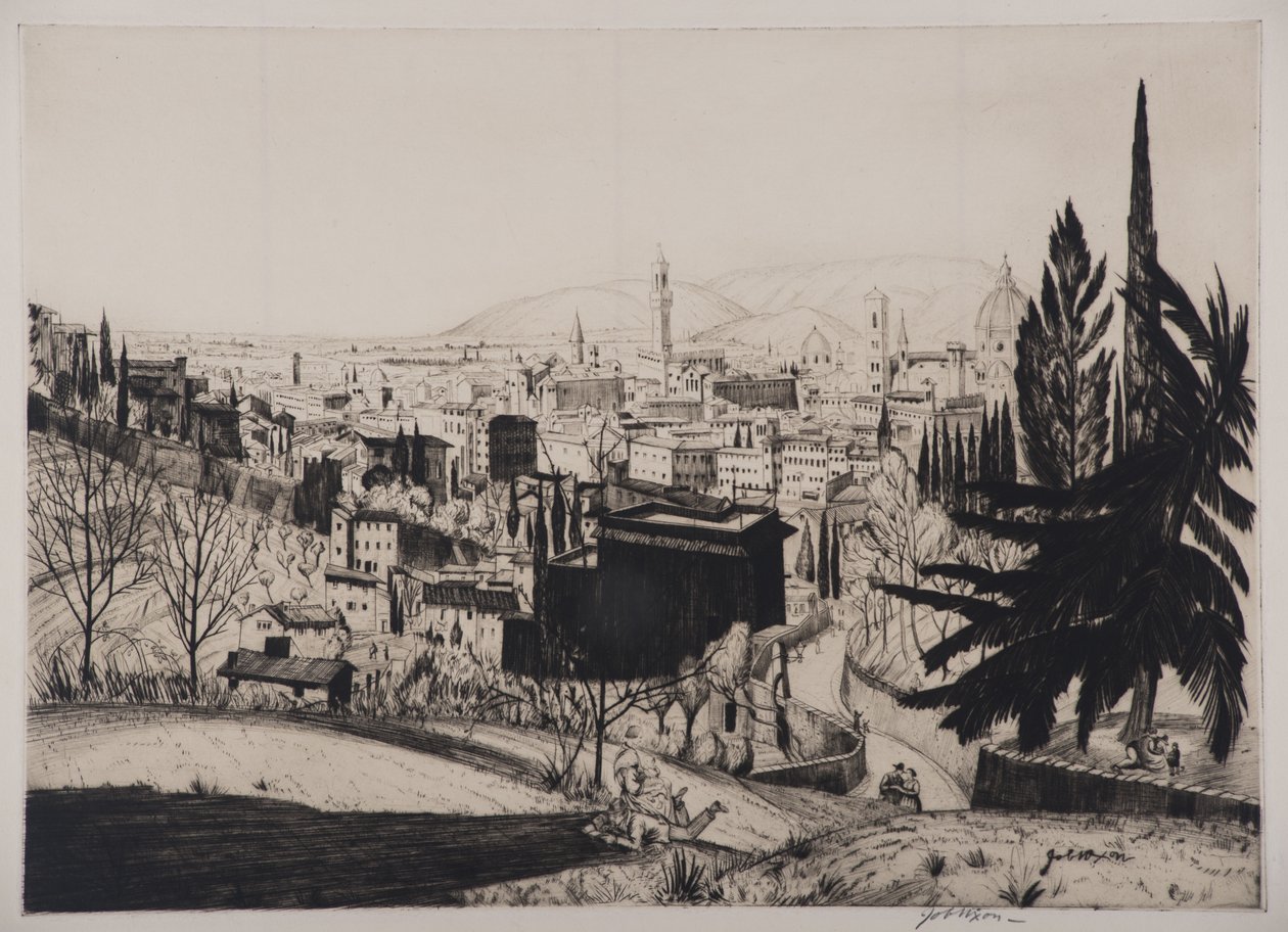 Firenze, 1924 (tørrpunkt) av Job Nixon
