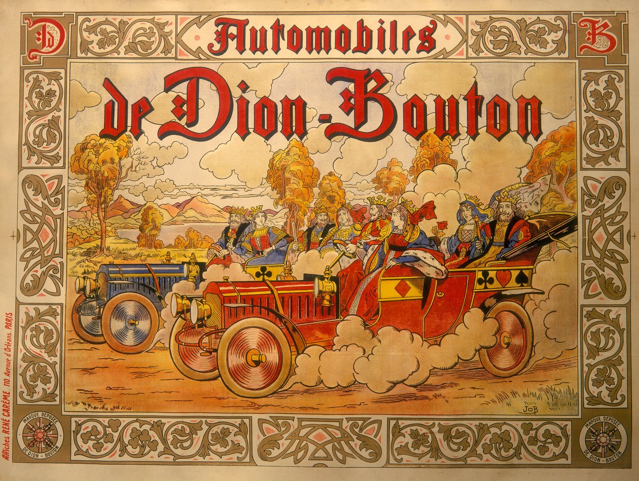 Plakatreklame for De Dion Bouton-biler, c1920-tallet av Job Nixon