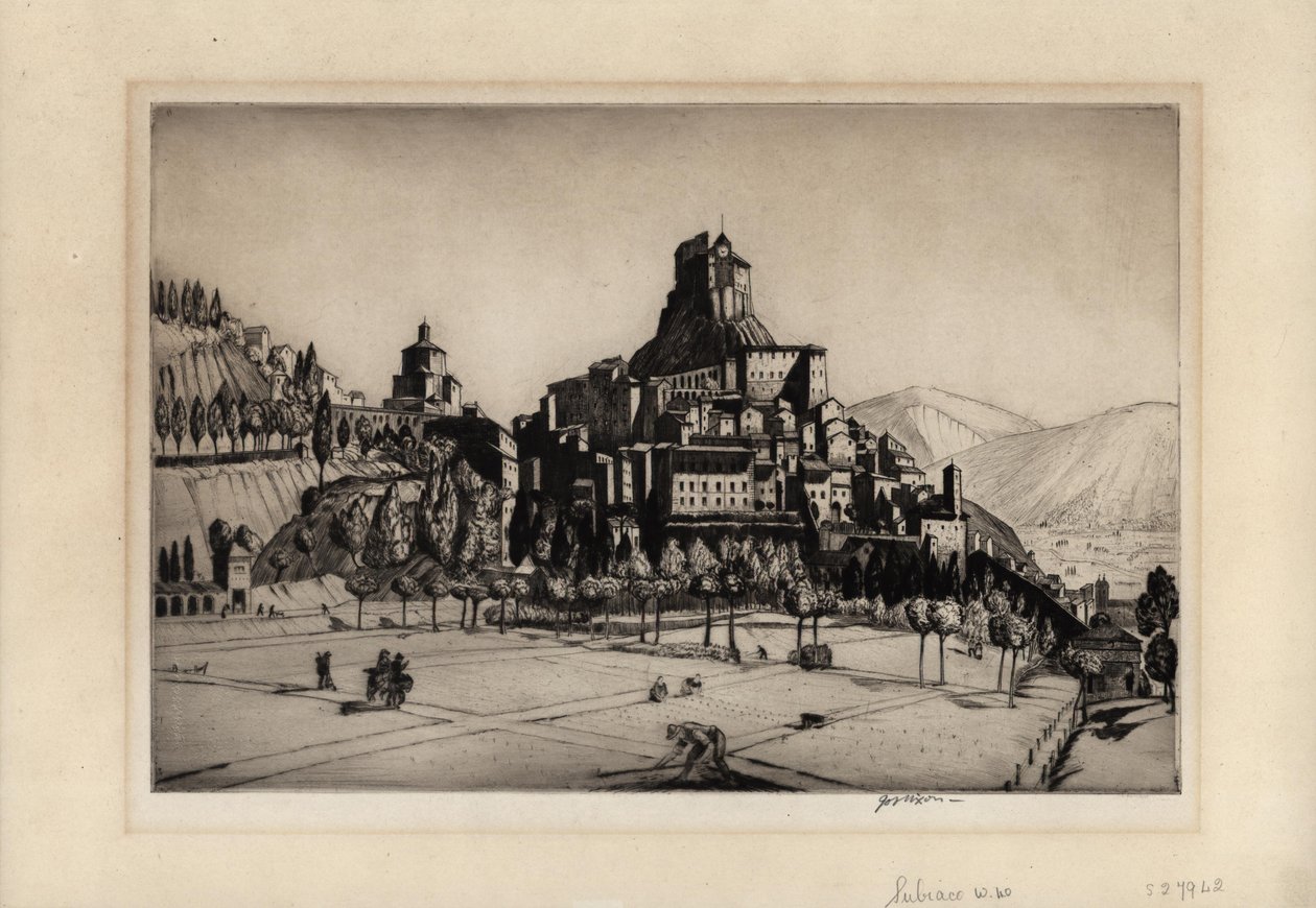 Subiaco, 1926 (tørrpunkt) av Job Nixon