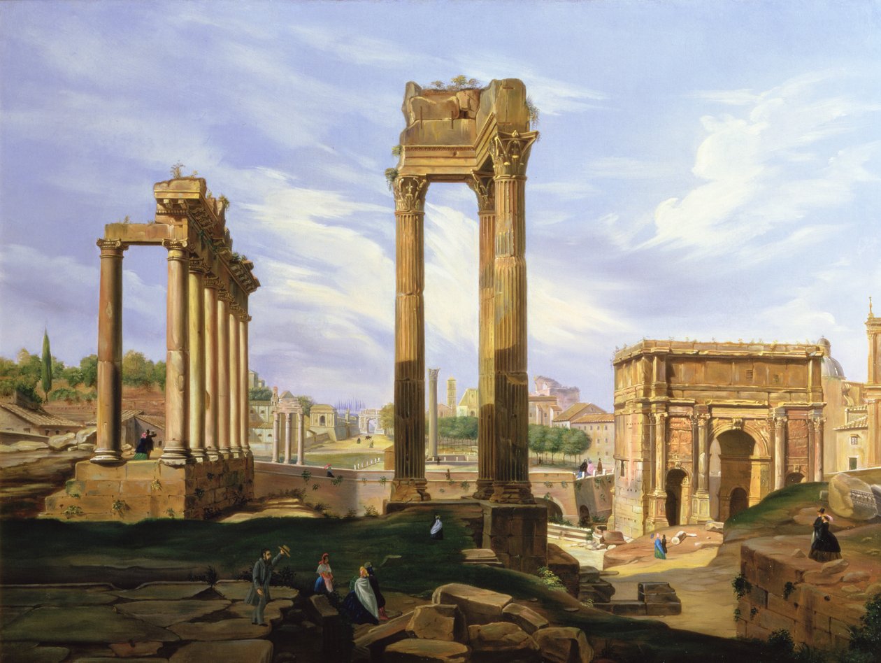 Utsikt over Forum Romanum av Jodocus Sebasiaen Adeele
