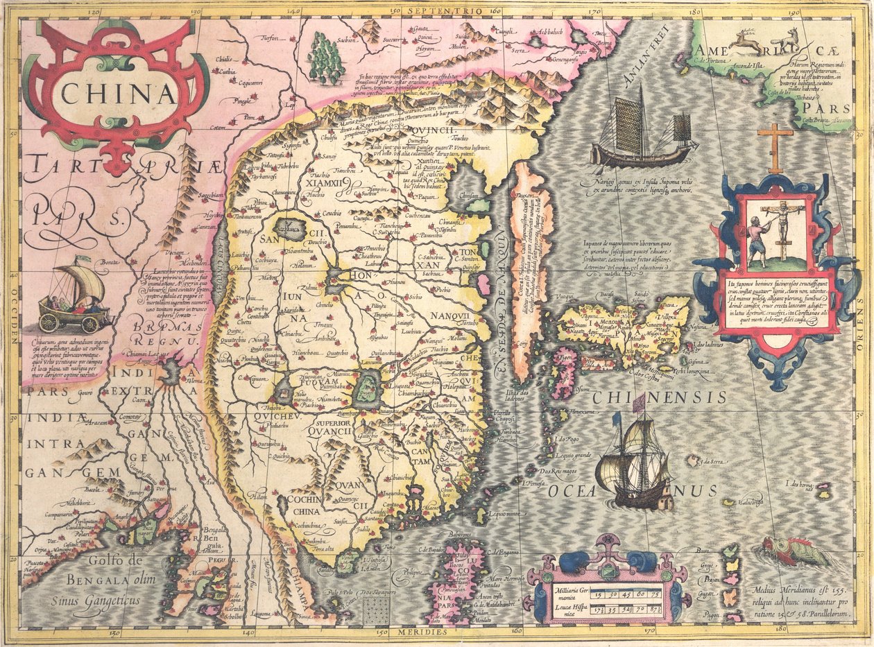 Kina, ca. 1607 av Jodocus Hondius