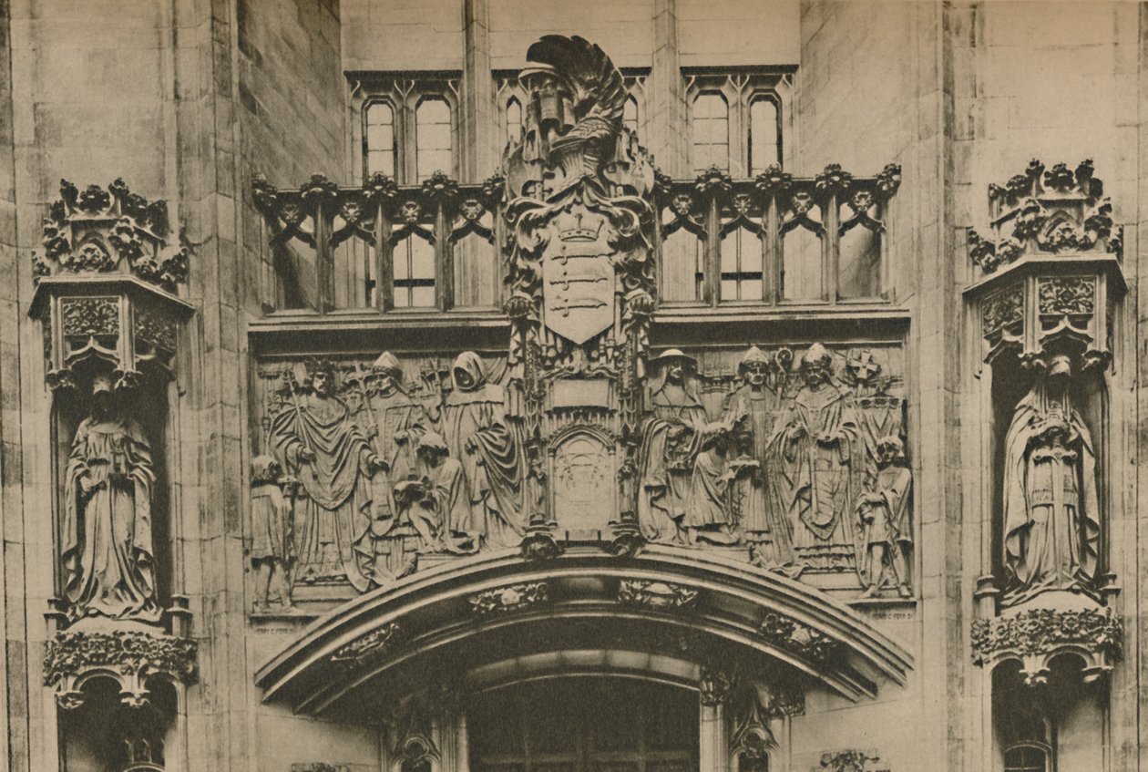 Utskjæring i stein under Middlesex-våpenskjoldet ved Guildhall, Westminster, c1935. av Joel