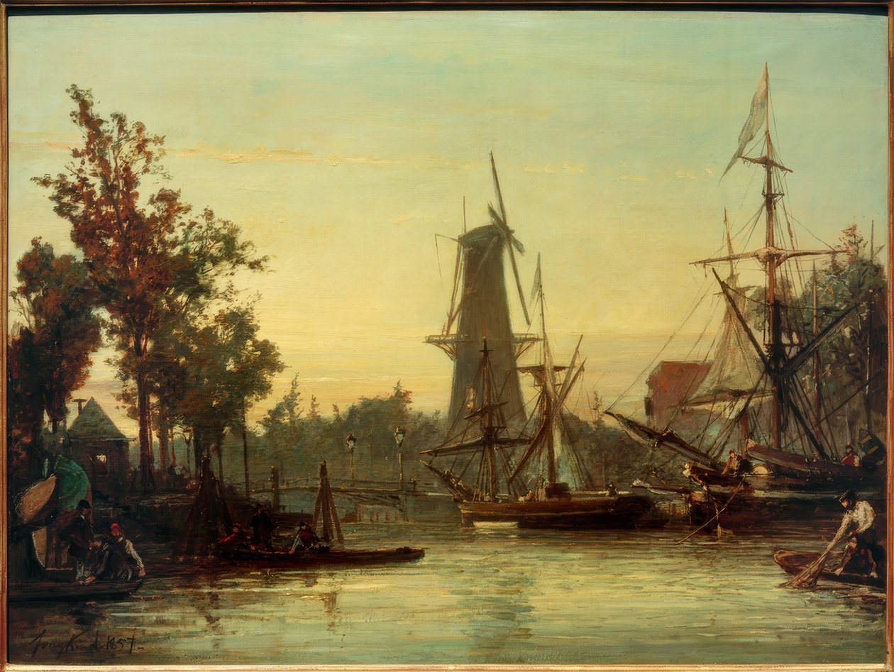 Innlandshavnen i Rotterdam av Johan Barthold Jongkind