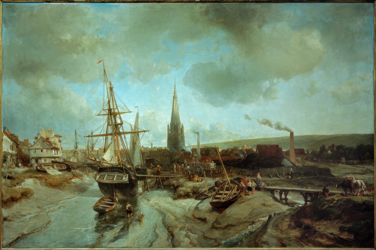 Havnen i Harfleur av Johan Barthold Jongkind
