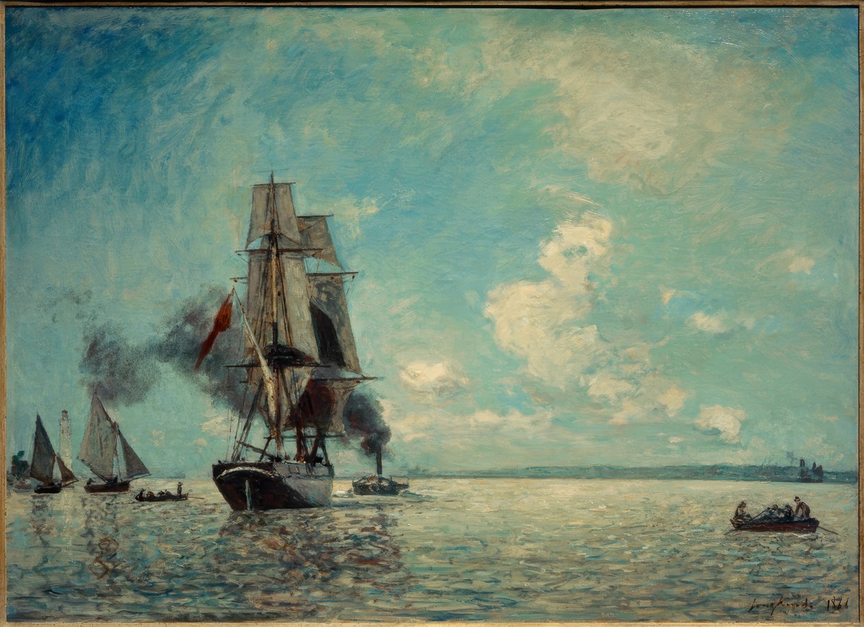Honfleur havn av Johan Barthold Jongkind