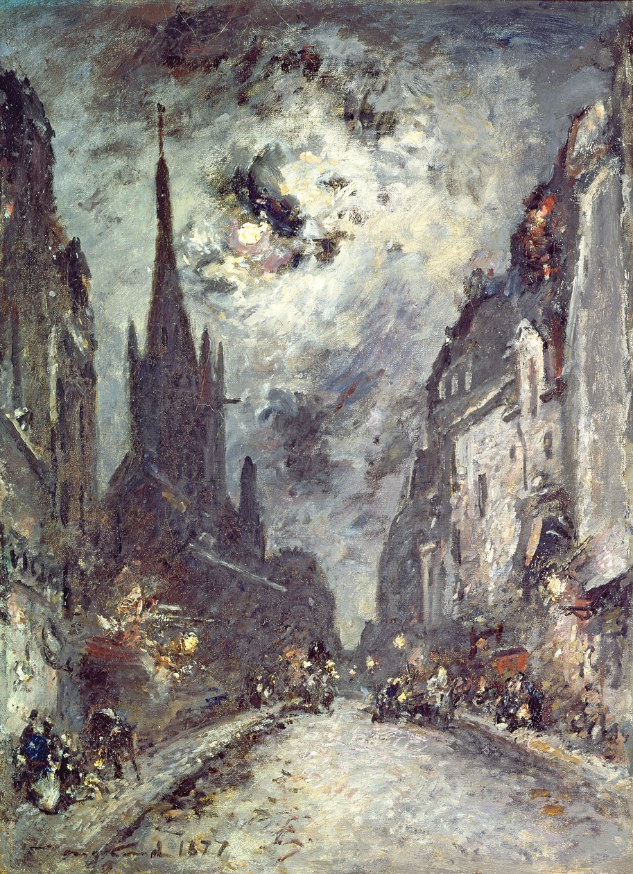 Rue Saint-Severin, 1877 av Johan Barthold Jongkind