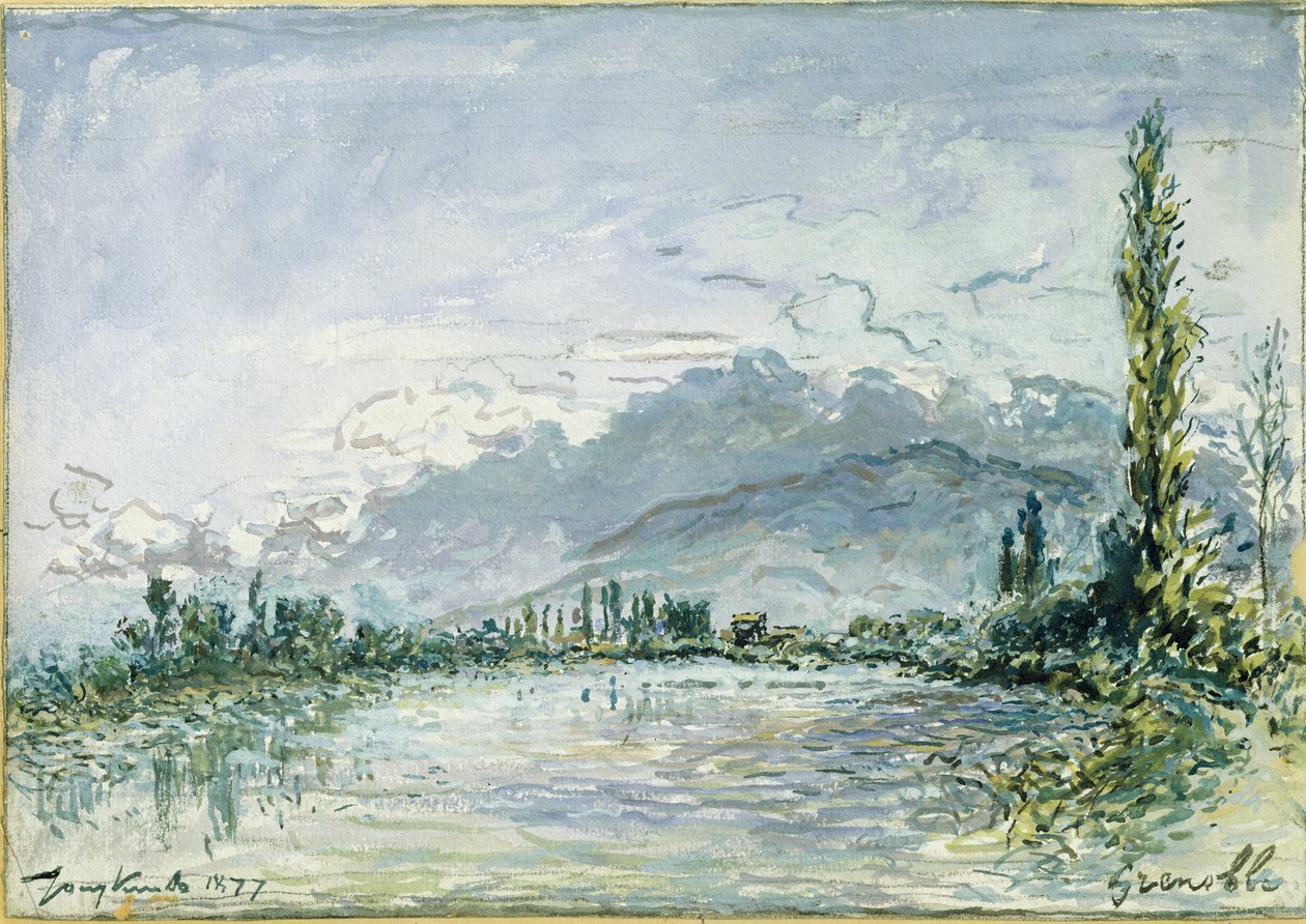 Elven Isere ved Grenoble, 1877 av Johan Barthold Jongkind