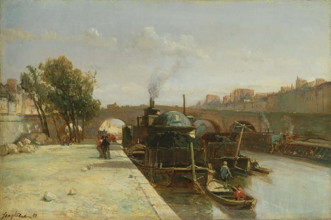 Seinen ved Pont Marie, Paris, 1851 av Johan Barthold Jongkind