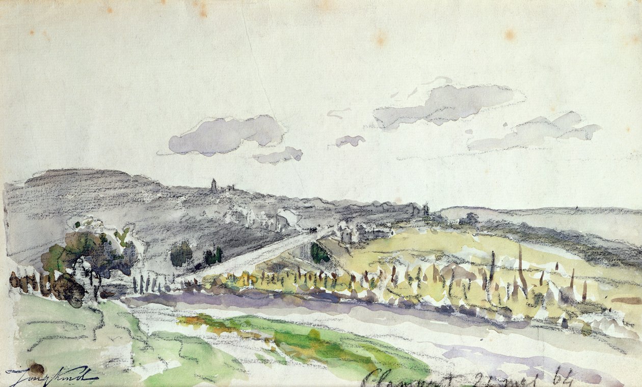 Utsikt over Clamart, 1864 av Johan Barthold Jongkind
