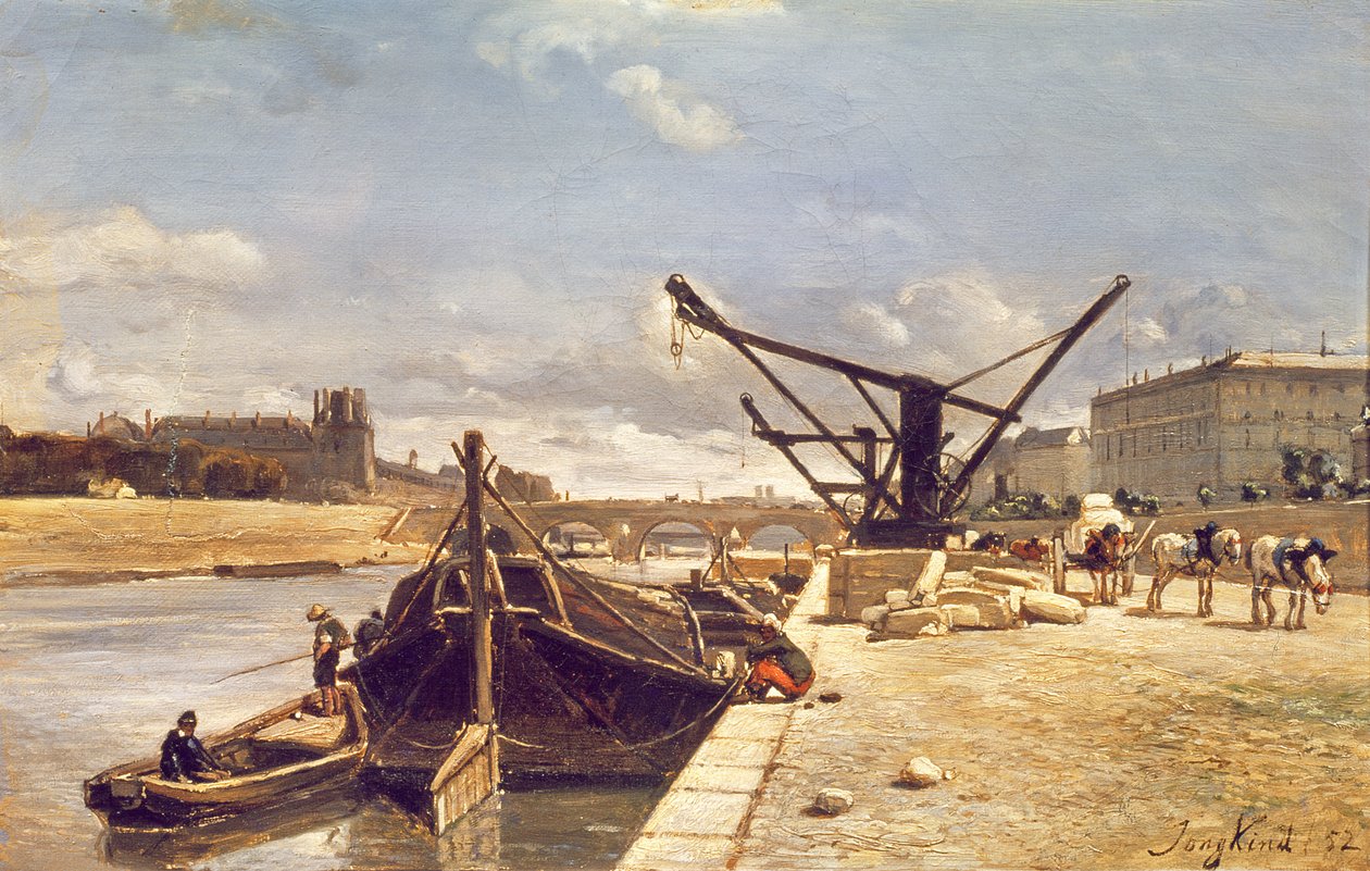 Utsikt over Pont Royal, Paris av Johan Barthold Jongkind