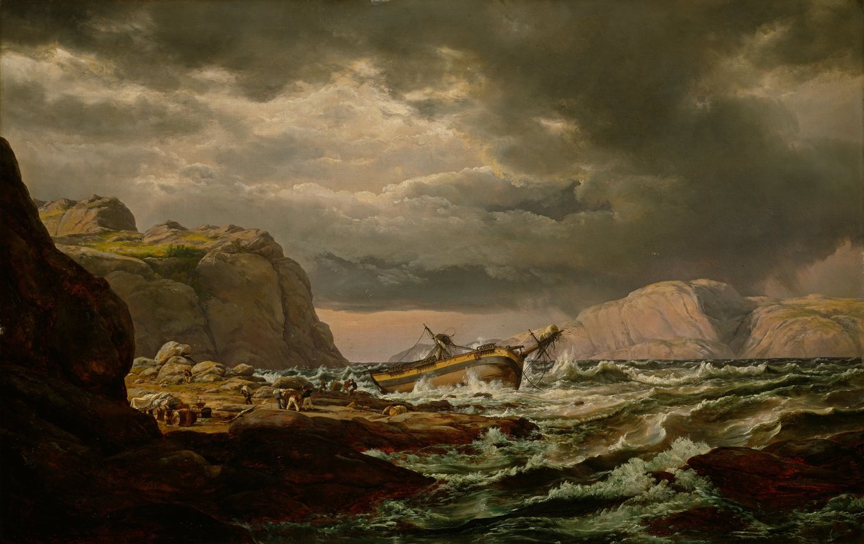 Skipsvrak på Norges kyst av Johan Christian Dahl