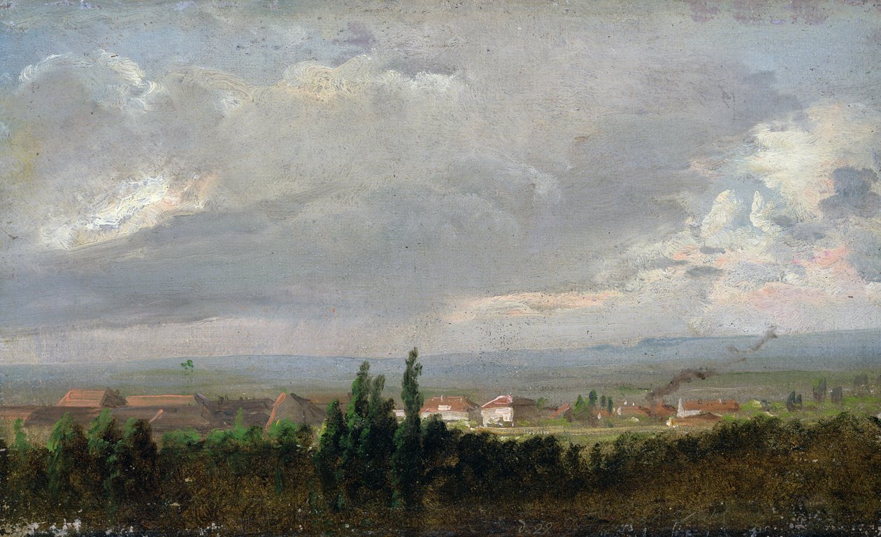 Tordenvær nær Dresden, 1830 (olje på papir montert på lerret) av Johan Christian Dahl