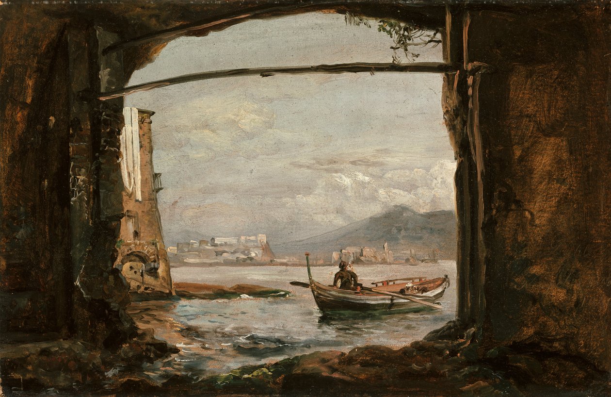 Utsikt fra en grotte nær Posillipo av Johan Christian Dahl