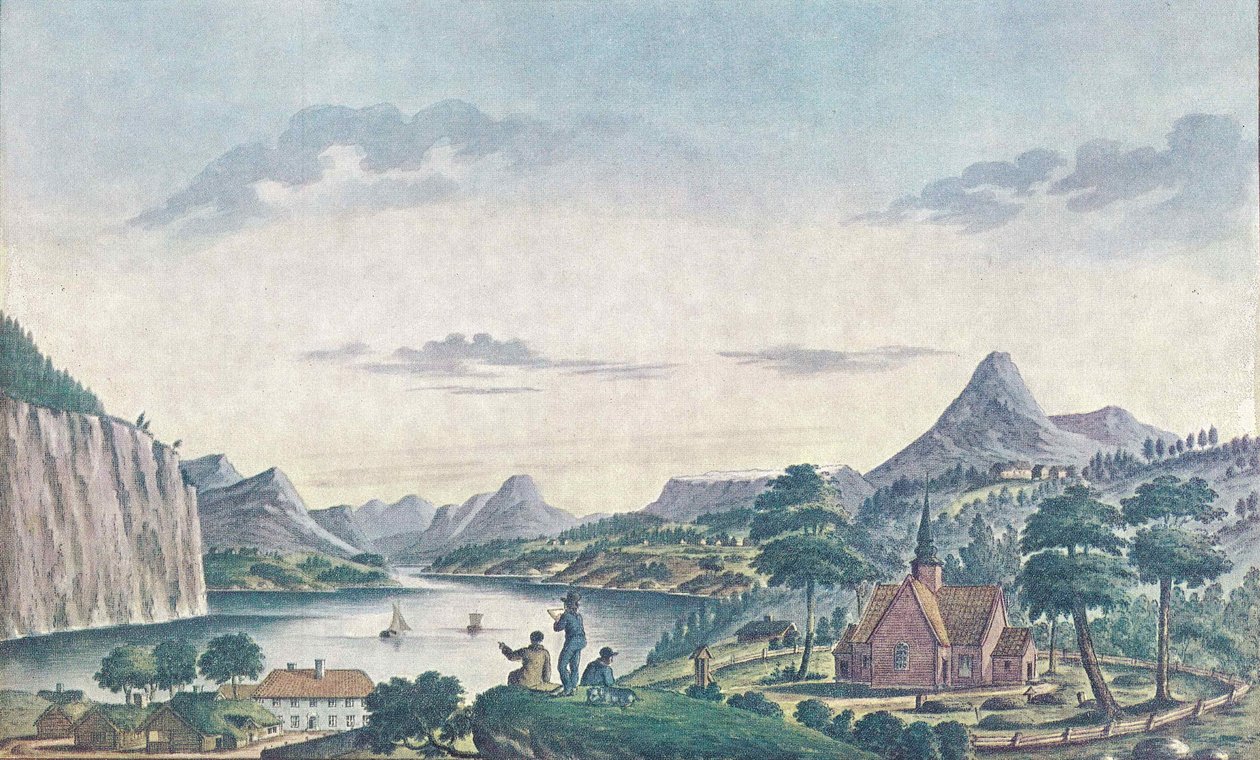 View from Stranda towards Tafjord/Norddalsfjord av Johan F. L. Dreier