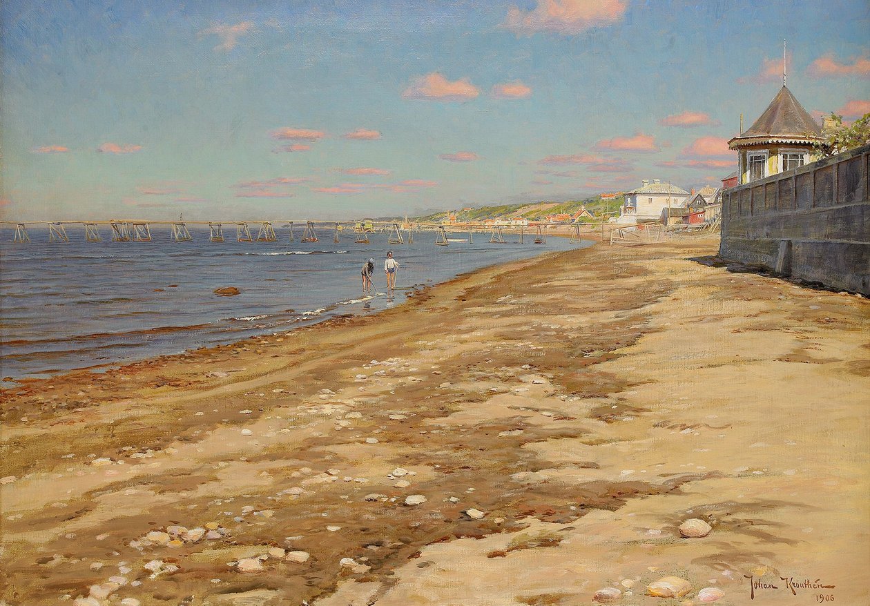 Strand med badegutter av Johan Fredrik Krouthen