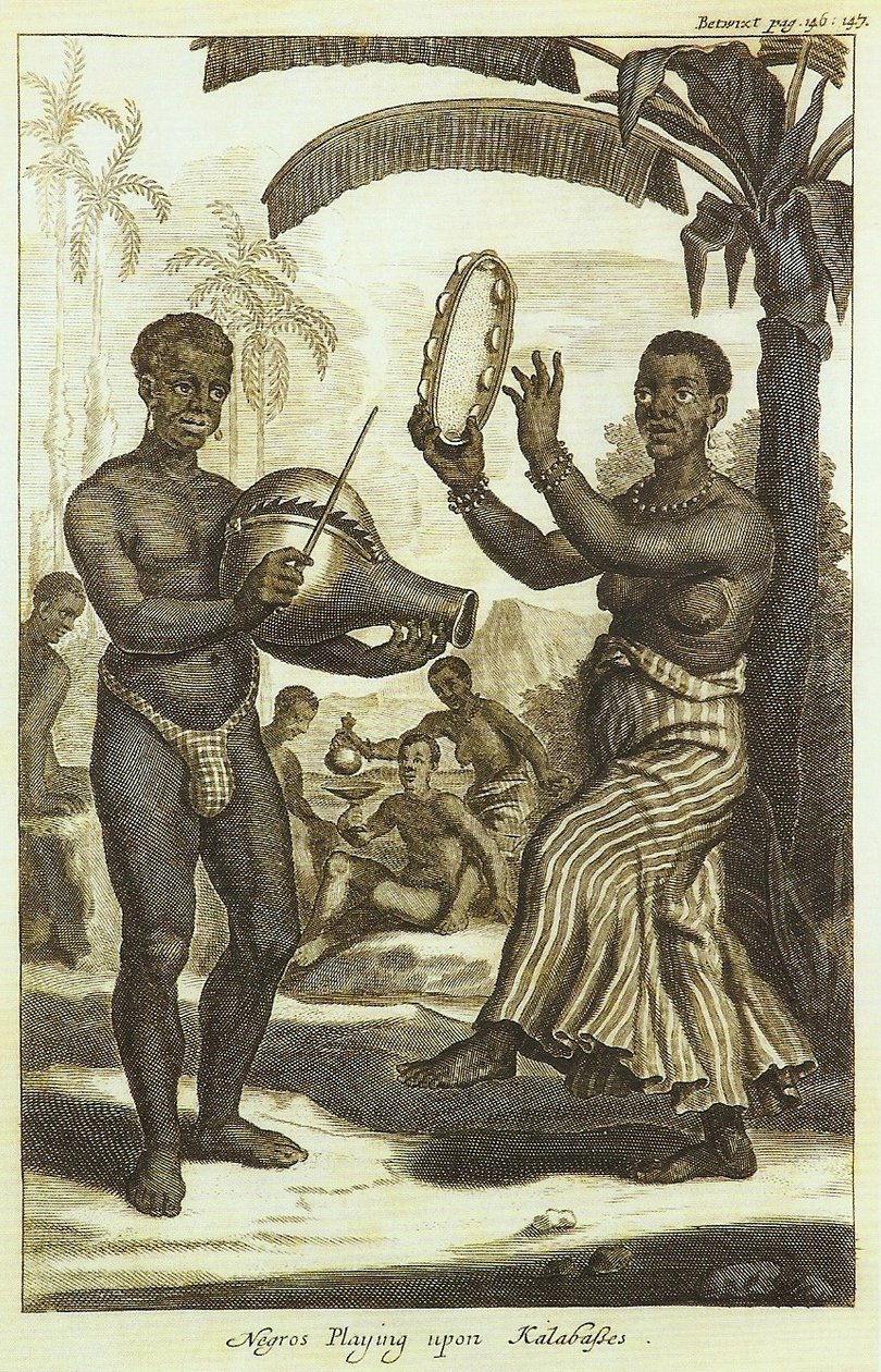 Negre som leker på kalabaser av Johan Nieuhof