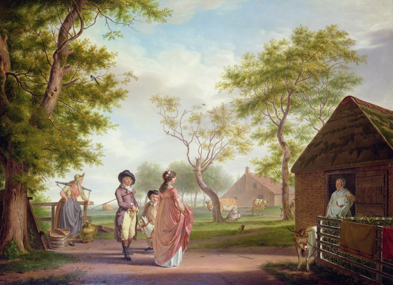 Landskap med figurer av Johan Prey