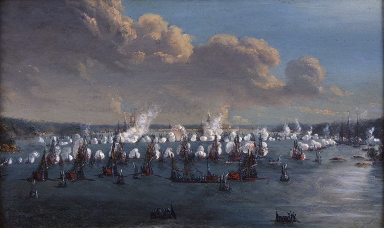 Slaget ved Fredrickshamn 15. mai 1790 av Johan Tietrich Schoultz