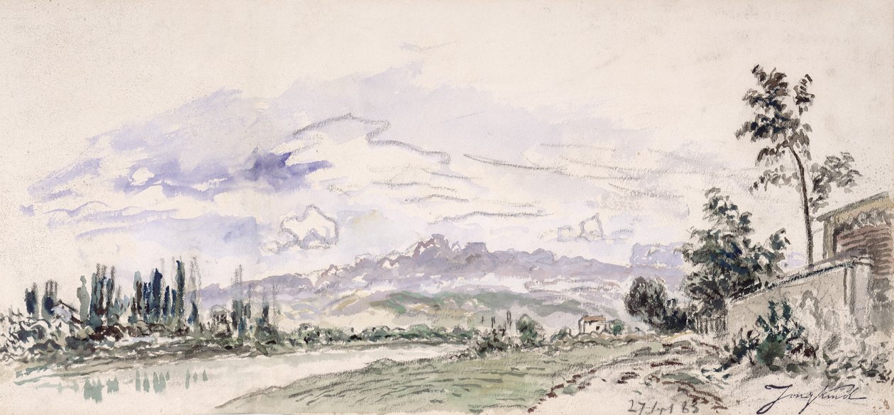 The Banks of the Isere, 27. september 1863 av Johan Barthold Jongkind
