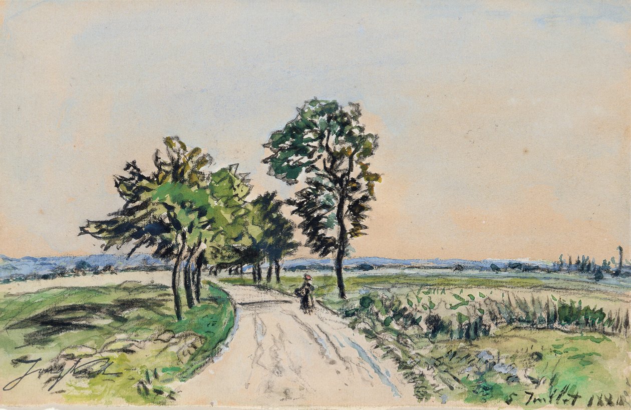 The Cote St. Andre til Grand Lemps Road, 1880 av Johan Barthold Jongkind