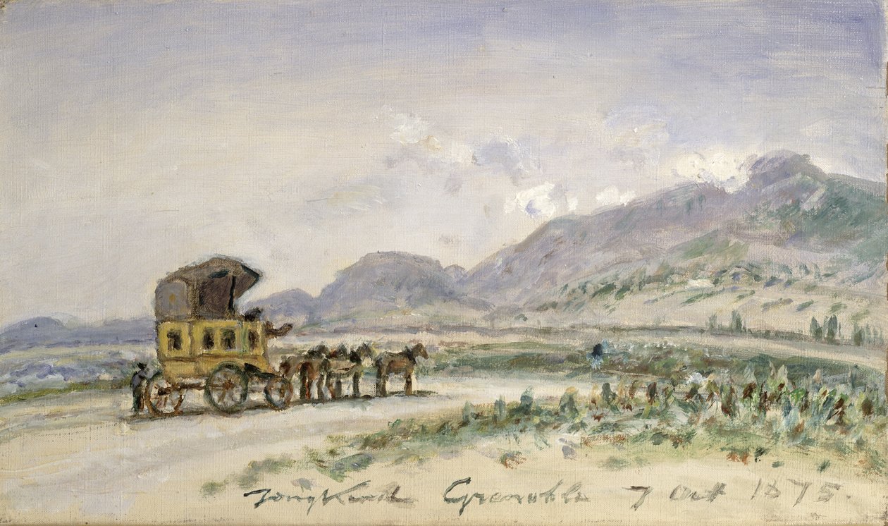 The Diligence fra Grenoble til Sassenage, 7. oktober 1875 av Johan Barthold Jongkind