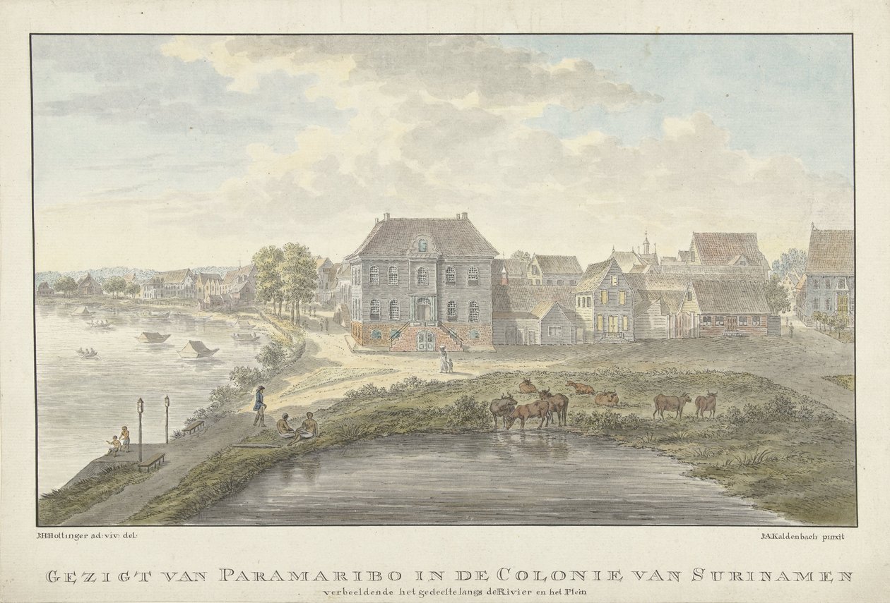 Utsikt over Paramaribo av Johan Antonie Kaldenbach