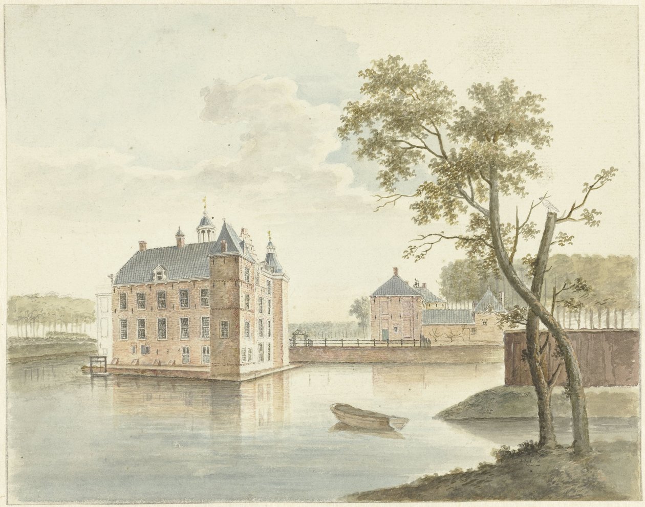 Utsikt over ukjent slott av Johan Antonie Kaldenbach