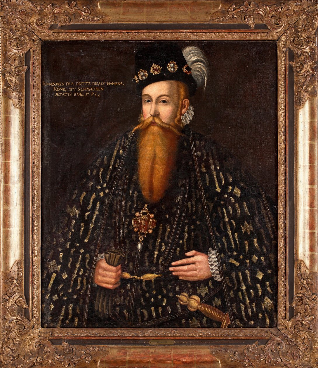 Kong John III av Sverige (1537-1592) - Maleri av Johan Baptista van Uther (Utter) (aktiv 1562-1597), olje på lerret (101x83 cm) av Johan Baptista van (active 1562 1597) Uther