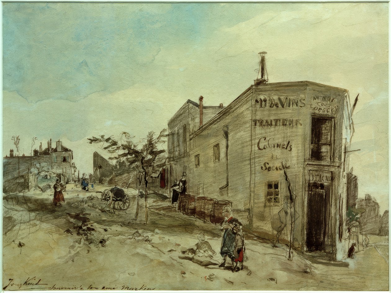 Utsikt over Montmartre, kaféen Le Roi du Desert av Johan Barthold Jongkind