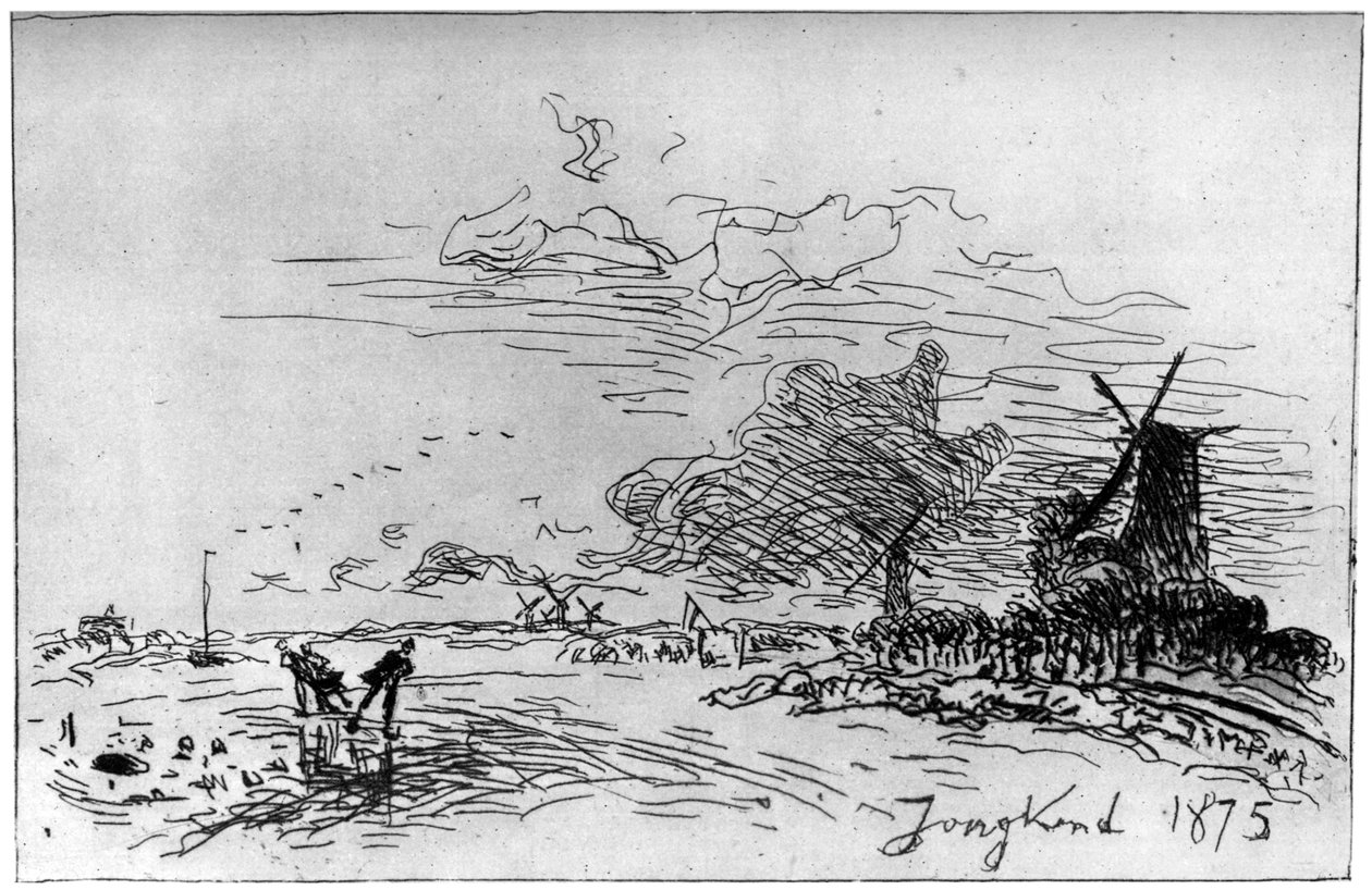 Canal pres Rotterdam, Canal nær Rotterdam c1830-1890 1924 av Johan Barthold Jongkind