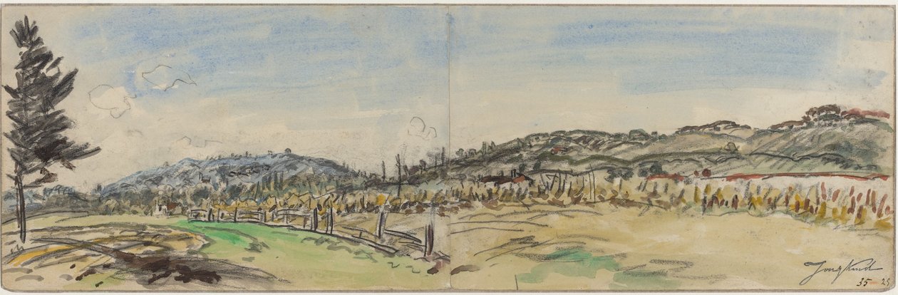 Landsbygd nær Brezins, mellom Grenoble og Vienne av Johan Barthold Jongkind
