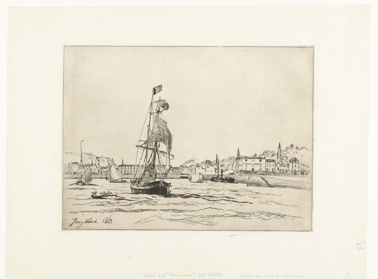 Havnen i Honfleur av Johan Barthold Jongkind