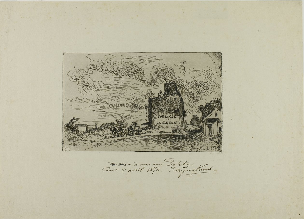 Riving av Rue des Francs-Bourgeois Saint Marcel av Johan Barthold Jongkind