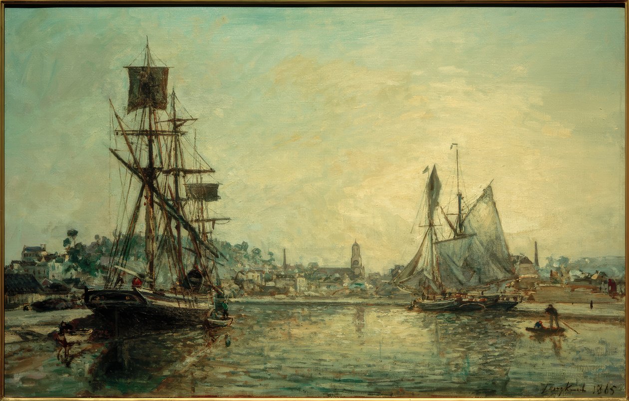 Honfleur havn av Johan Barthold Jongkind