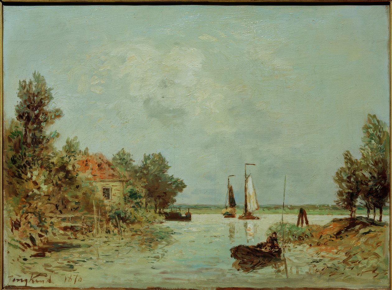 Die Maas i Dordrecht av Johan Barthold Jongkind