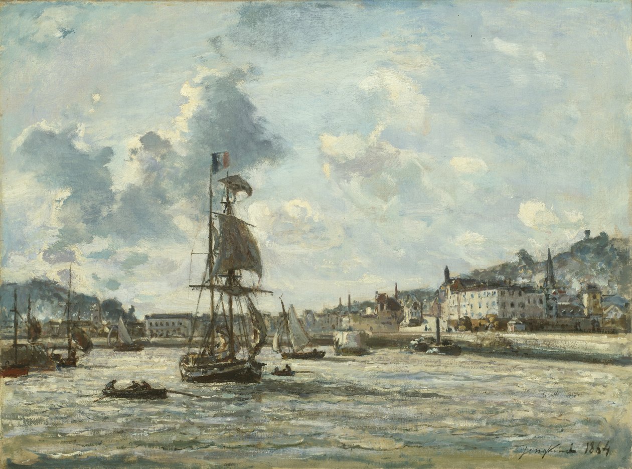 Inngang til havnen i Honfleur, 1863-64 av Johan Barthold Jongkind