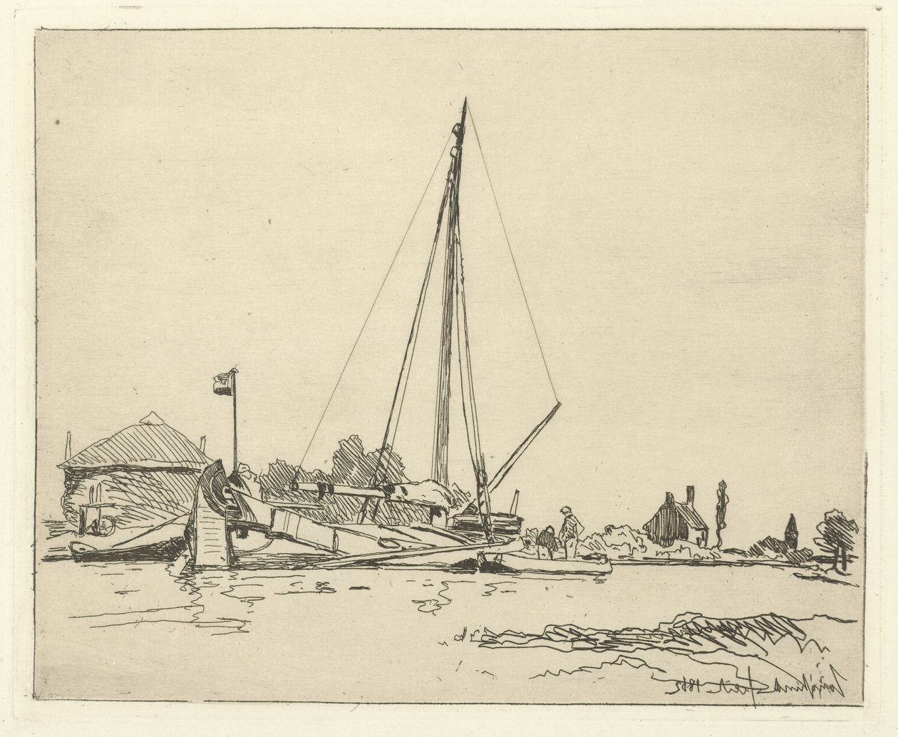 Det forankrede skipet Seks nederlandske ansikter (serietittel) av Johan Barthold Jongkind