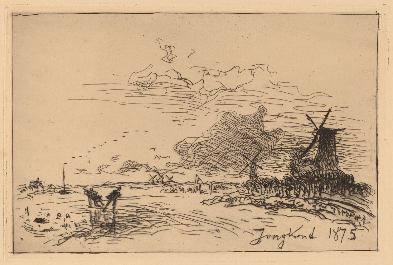 Holland Canal, nær Rotterdam (Canal de Hollande, pres de Rotterdam (Hiver)) av Johan Barthold Jongkind