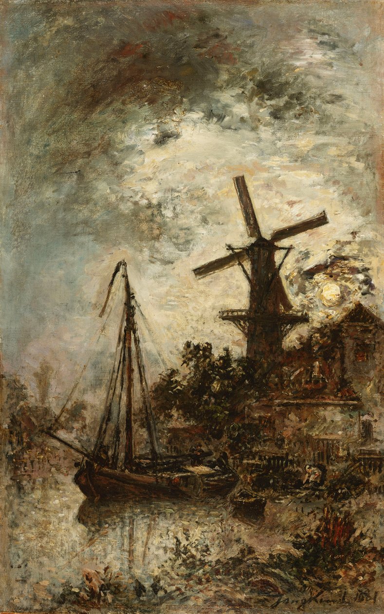 Mill on the Edge of the Vilet, 1881 av Johan Barthold Jongkind