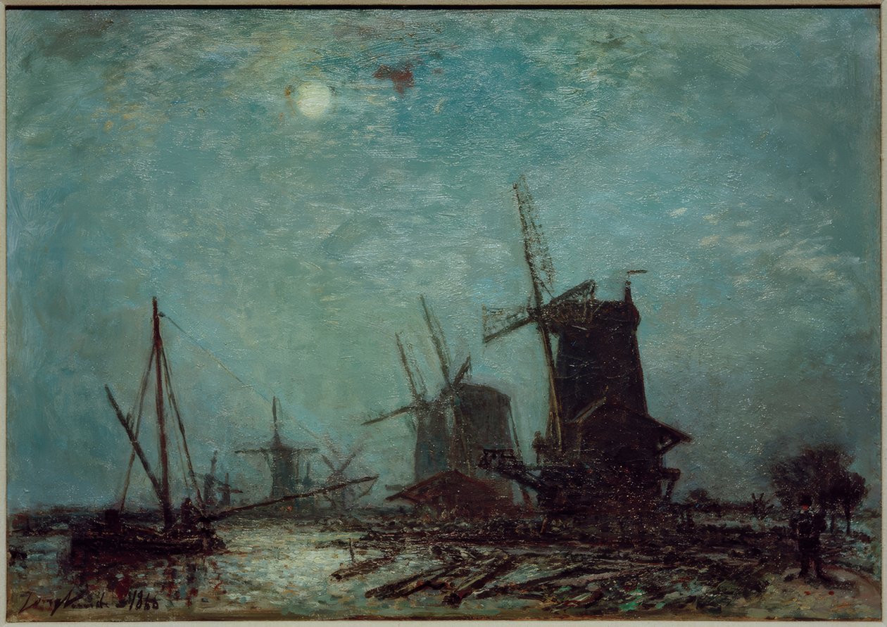 Kverner på en kanal av Johan Barthold Jongkind