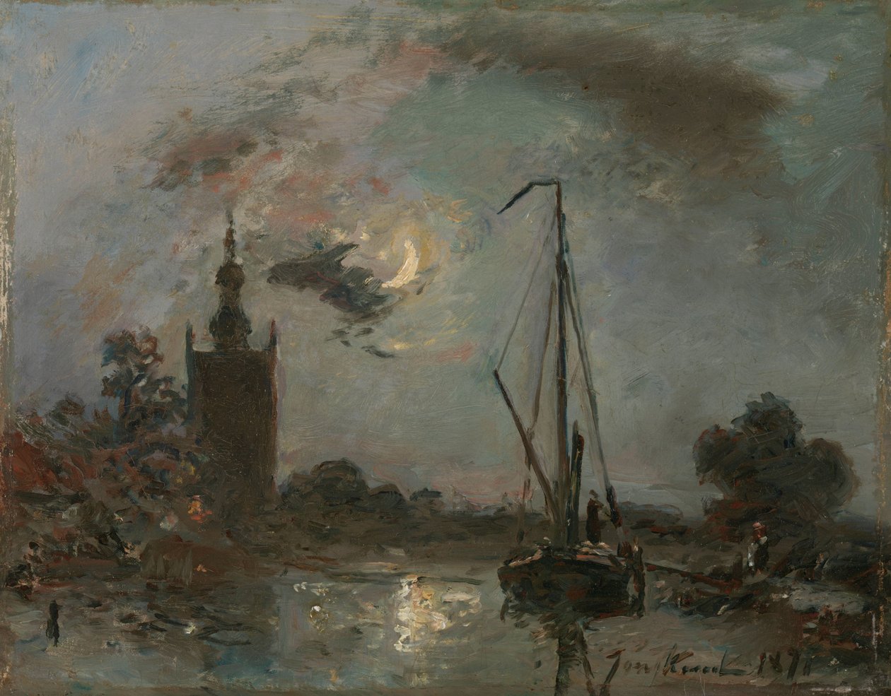 Overschie i måneskinnet av Johan-Barthold Jongkind