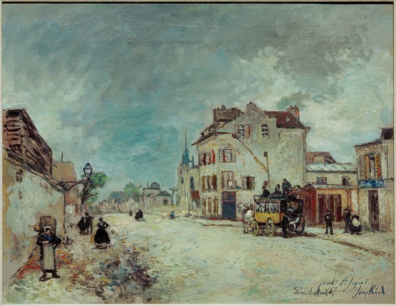 Stagecoach på Faubourg St. Jacques av Johan Barthold Jongkind