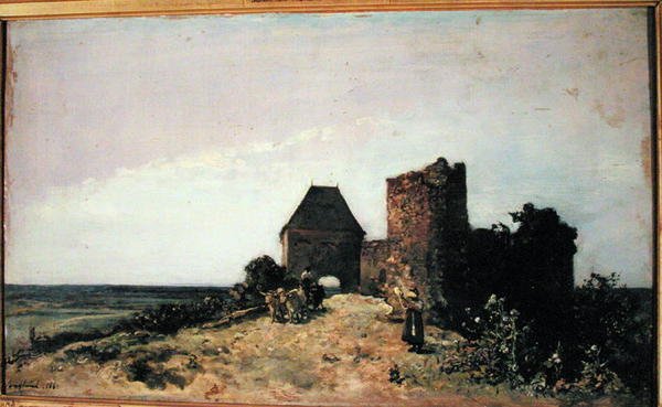 Ruinene av Chateau de Rozemont (Nievre) 1861 av Johan Barthold Jongkind