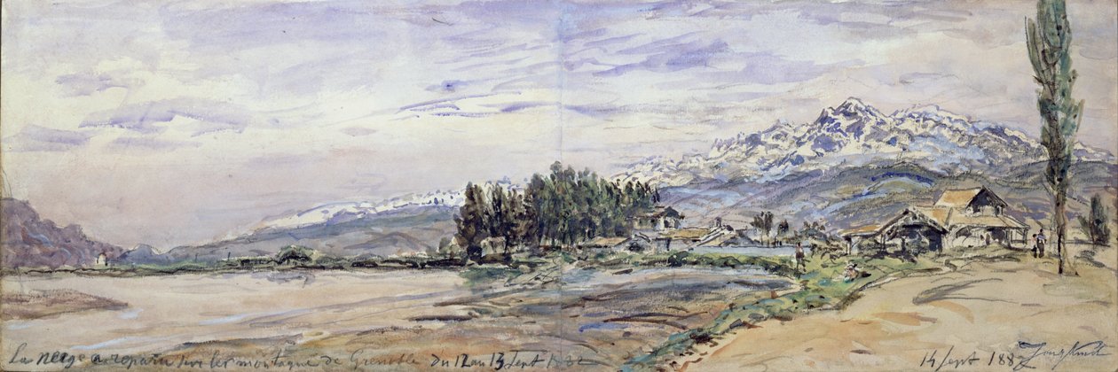Snø på fjellene i Grenoble, 12. og 13. september, 1882 (gouache) av Johan Barthold Jongkind