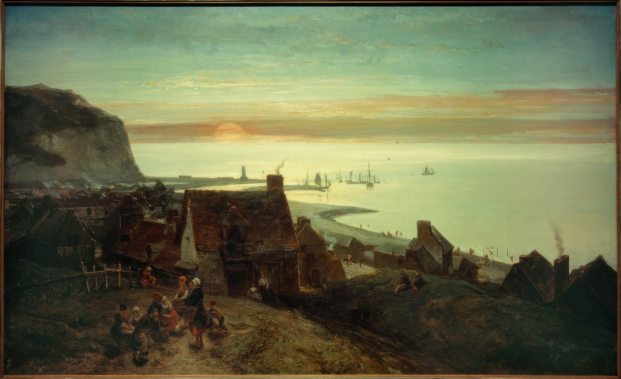Solnedgang ved St. Valéryen– Caux av Johan Barthold Jongkind