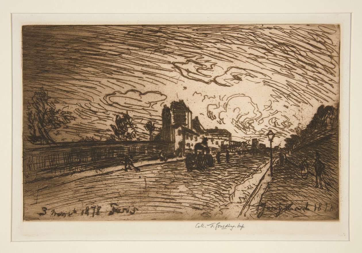 Gå ut fra Cochin House (Faubourg Saint-Jacques) av Johan Barthold Jongkind
