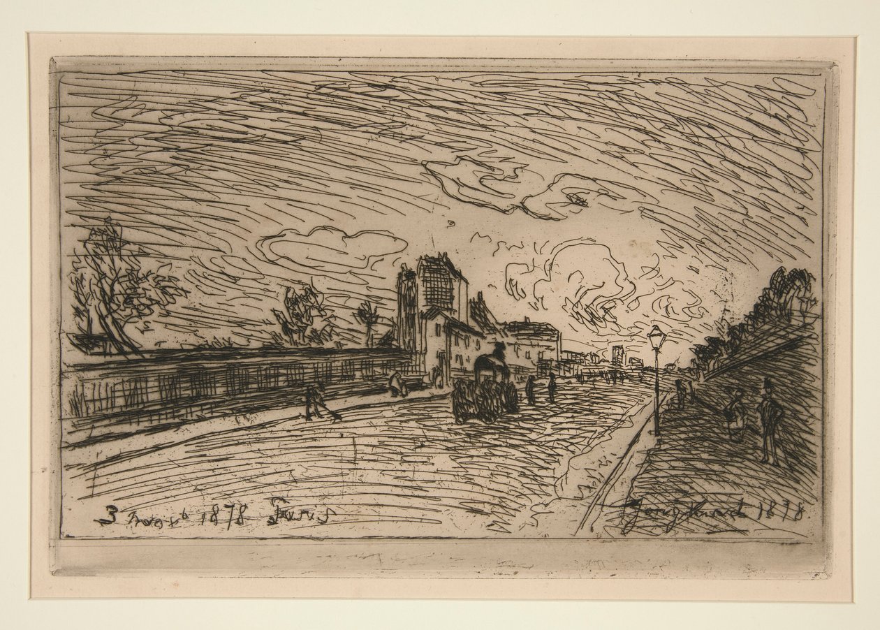 Gå ut fra Cochin House (Faubourg Saint-Jacques) av Johan Barthold Jongkind